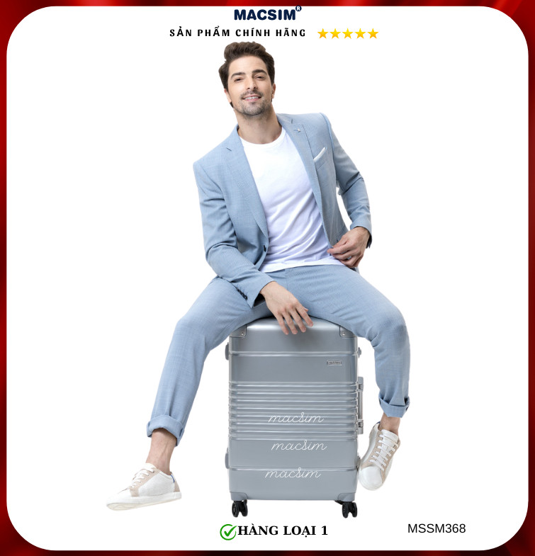 Vali cao cấp Macsim Smooire MSSM368cỡ 20 inch màu bạc - Hàng loại 1