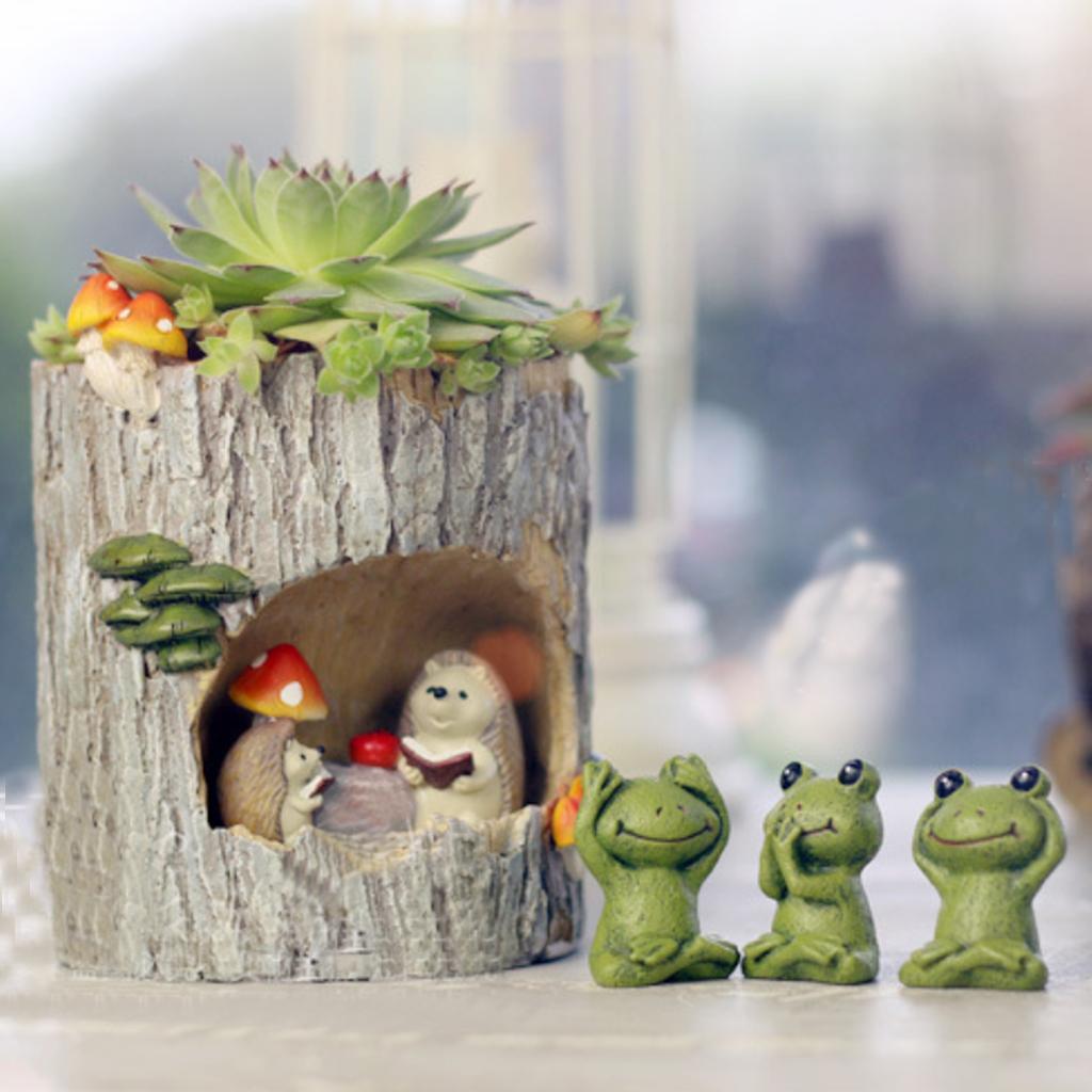 2Pc Hedgehog Flower Sedum Succulent Pot Planter Bonsai Trough Box Plant Beds