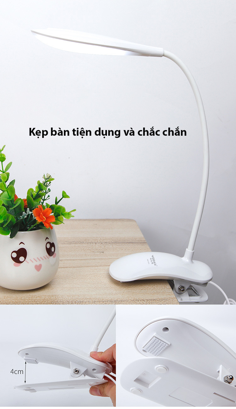 Đèn Bàn Học USB Di Động Cao Cấp Kẹp Bàn – Bảo Vệ Mắt Chống Cận KitAcoom Hàng Chính Hãng Cao Cấp