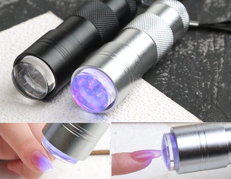 đèn uv hơ móng sơn gel mini led flash LAMP WITH SILICON Press, đèn nails , làm móng
