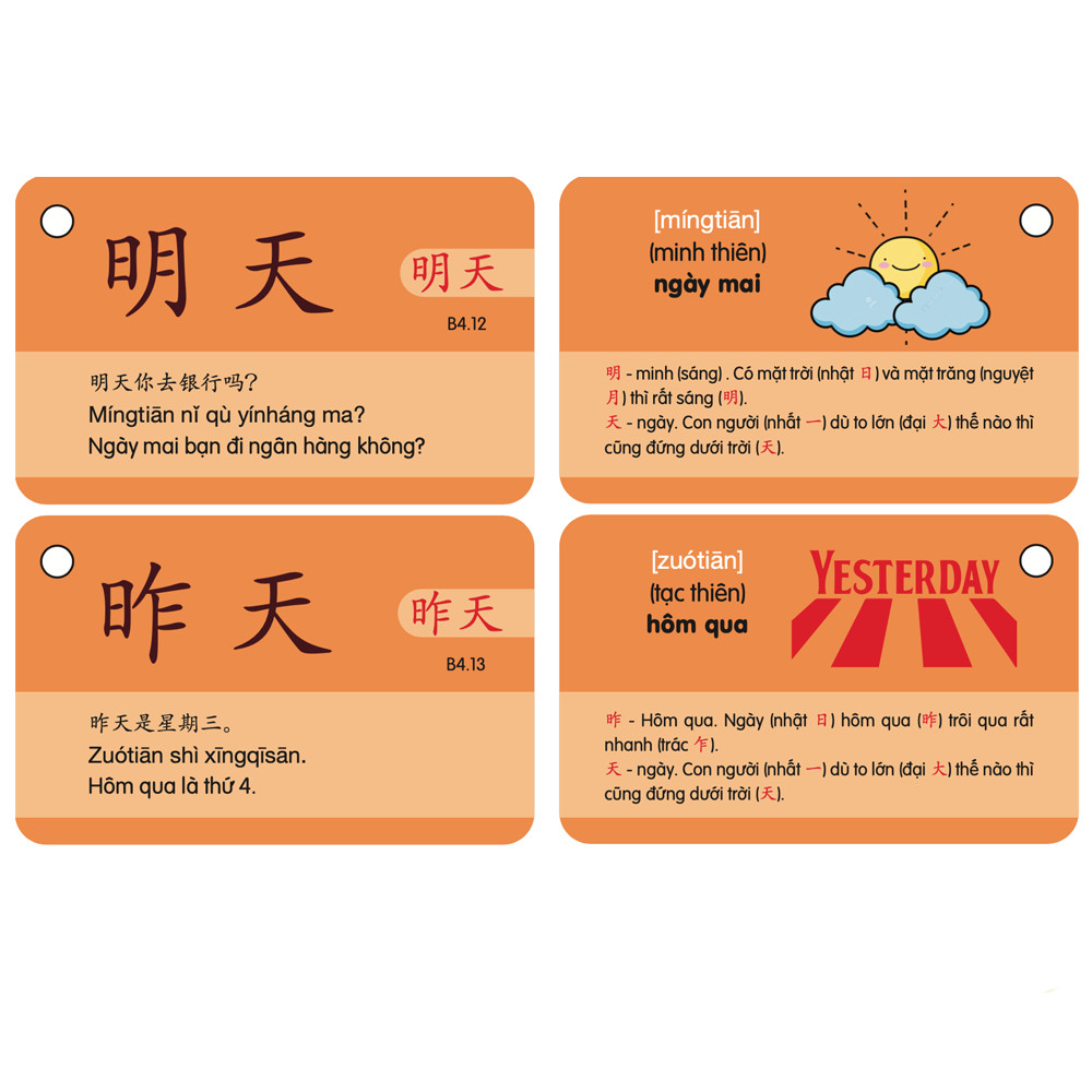 Flashcard Tiếng Trung - Flashcard 1500 chữ Hán - Thẻ Học Từ Vựng Tiếng Trung - Phạm Dương Châu (Phiên bản có hình ảnh)