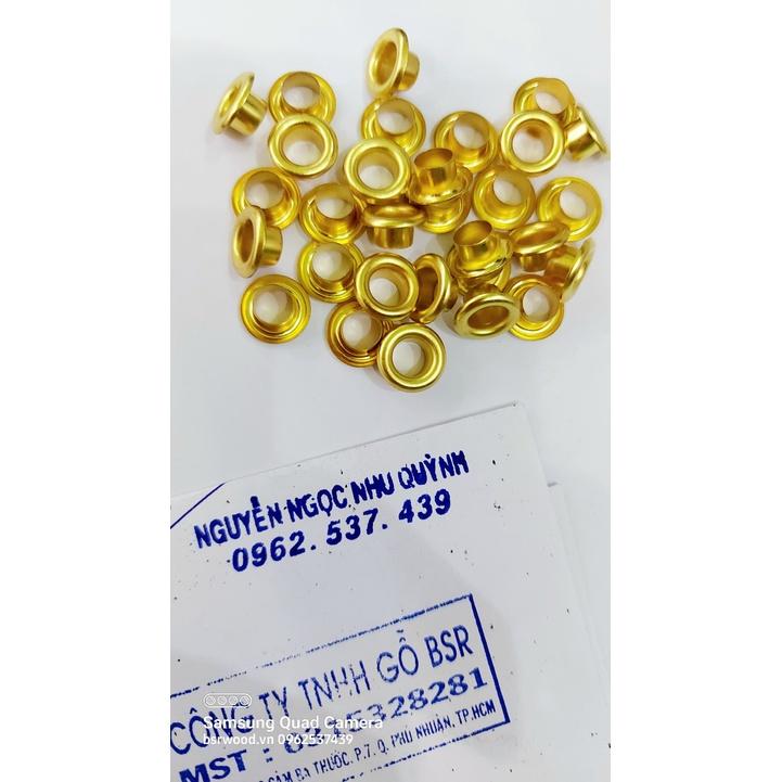 Khoen ore mắt cáo 6mm Bằng Thau không gỉ Màu bạc, vàng, đen, đồng Khuy mắt cáo bấm vải, quần áo, túi xách, đồ da