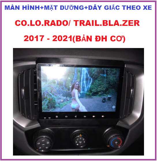 Màn hình Android 9inch xe COLO.RADO/TRAILB.LAZER điều hòa cơ 2017-2021 kèm mặt dưỡng + dây giắc theo xe, đầu dvd lắp sim 4G- kết nối wifi ram2G-rom32G, Màn hình ô tô android xem camera, youtobe, chỉ đường Vietmap s1. Đầu dvd xe hơi