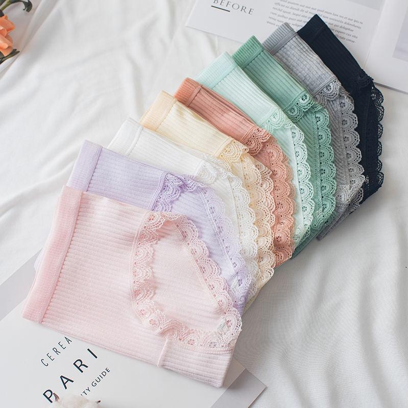 Quần lót nữ cotton gân tăm viền ren điệu đà sexy QLN03