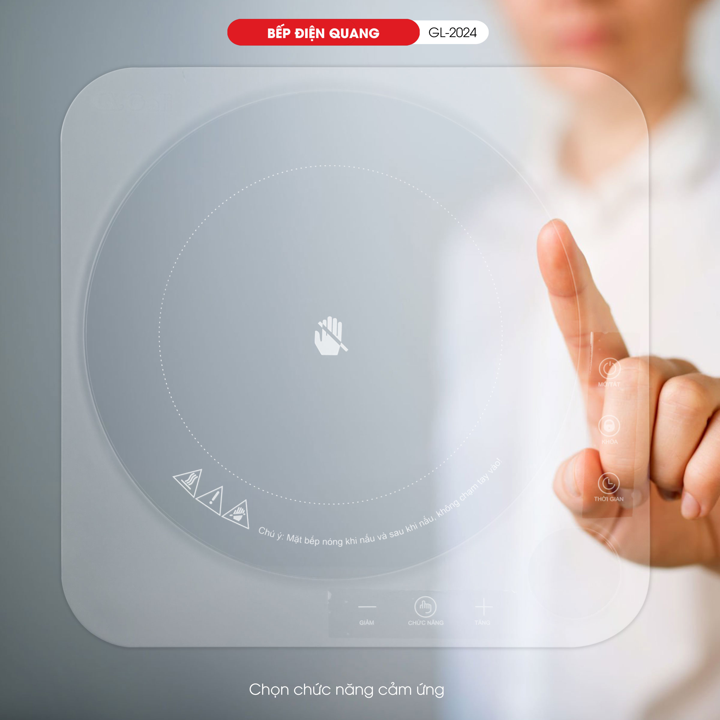 Bếp Điện Quang Gali GL-2024. Không kén nồi, dùng cho các loại nồi đáy bằng. Hàng chính hãng bảo hành 12 tháng