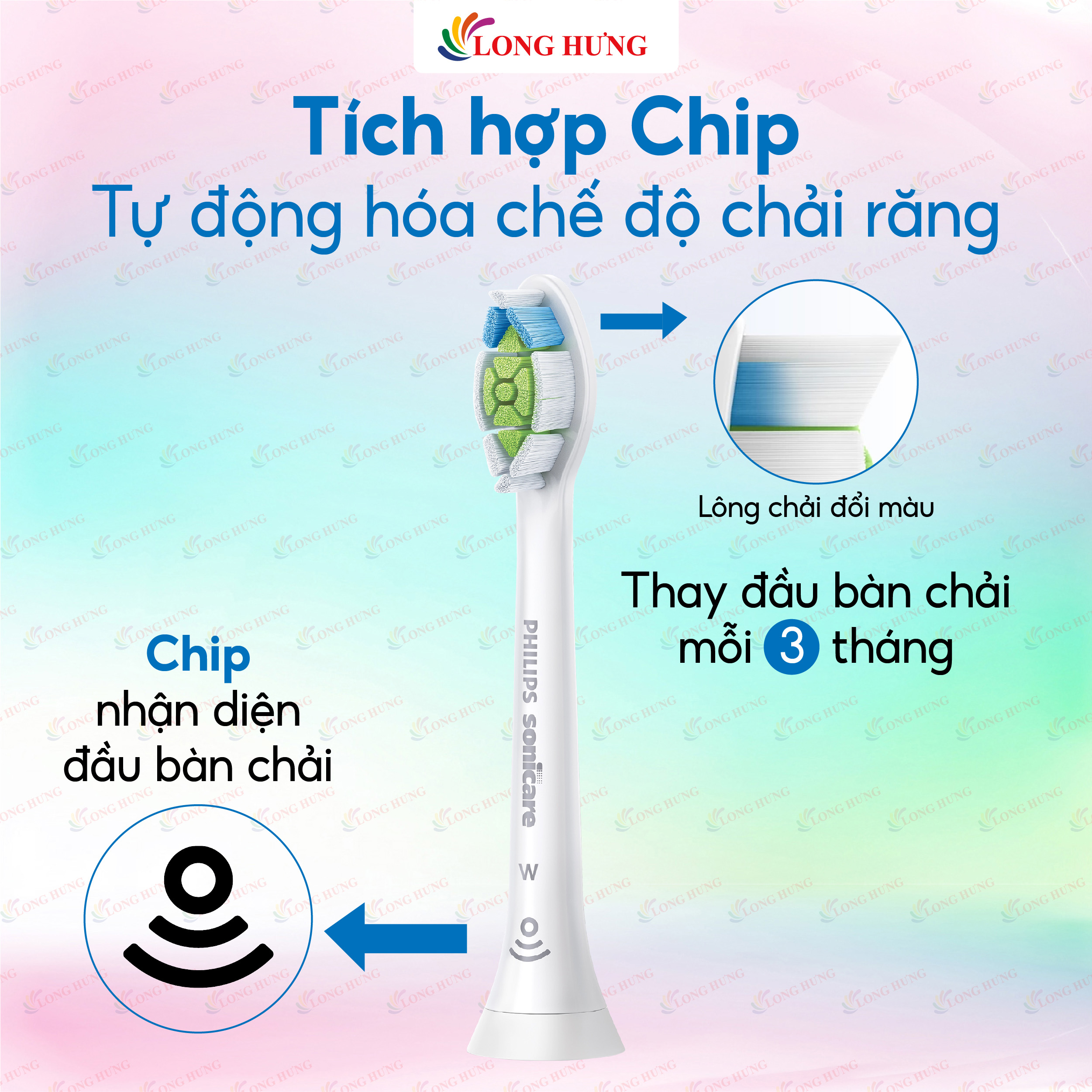 Đầu bàn chải điện Philips Sonicare W2 Optimal White HX606 - Hàng chính hãng