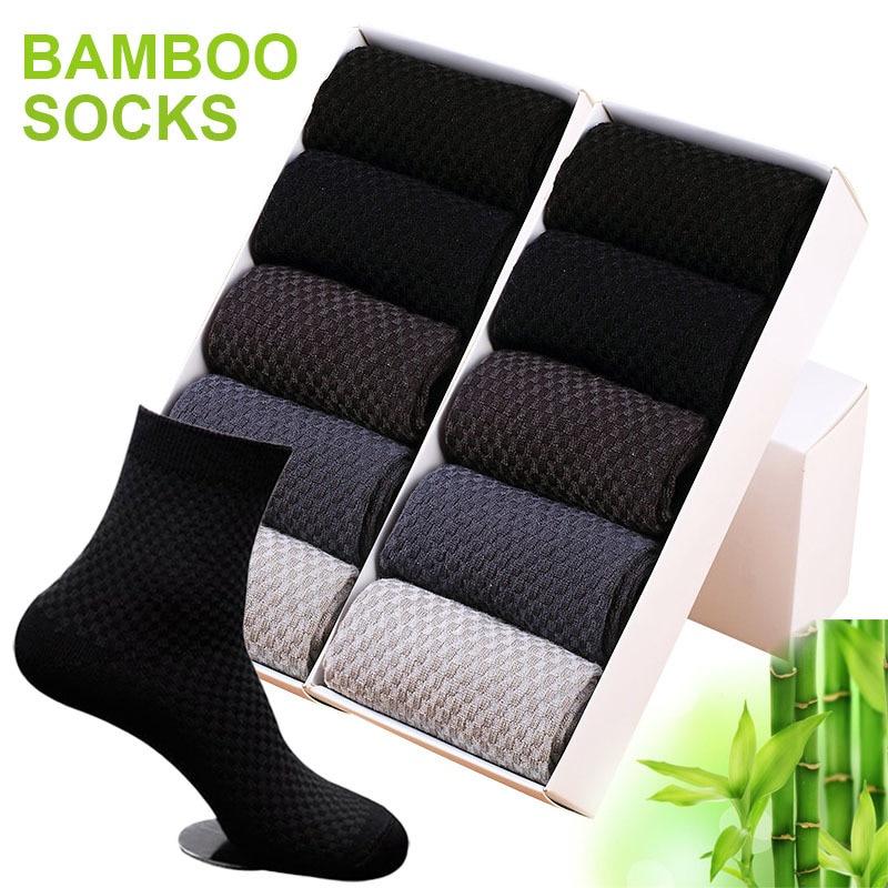 Men Socks Bamboo Fiber Breathable Deodorant Sport Socks High Tube Solid Color Elastic Business Socks Men Short Socks