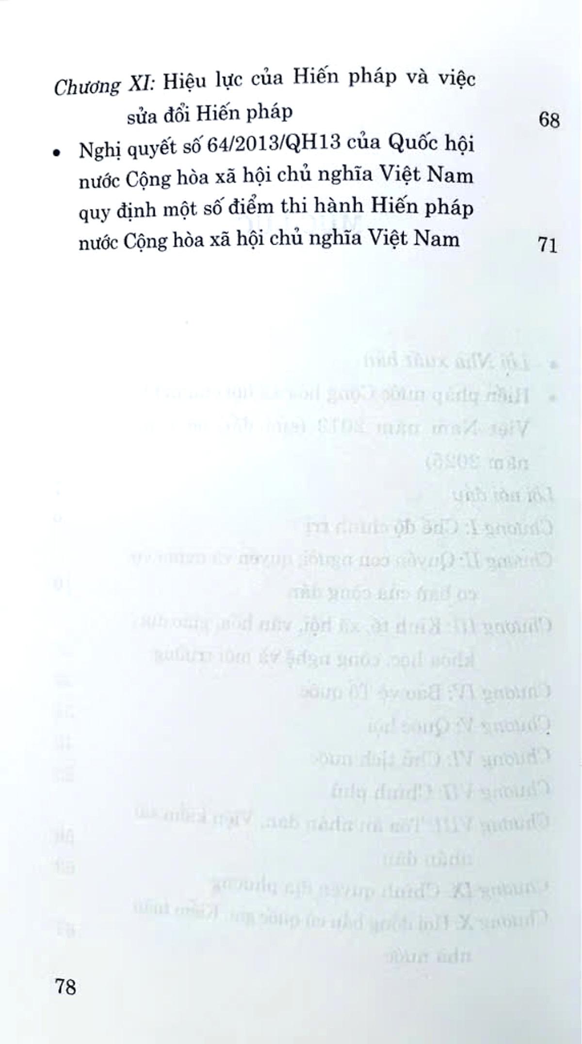 Sách - Hiến Pháp Nước Cộng Hòa Xã Hội Chủ Nghĩa Việt Nam Năm 2013 (Sửa Đổi, Bổ Sung Năm 2025)
