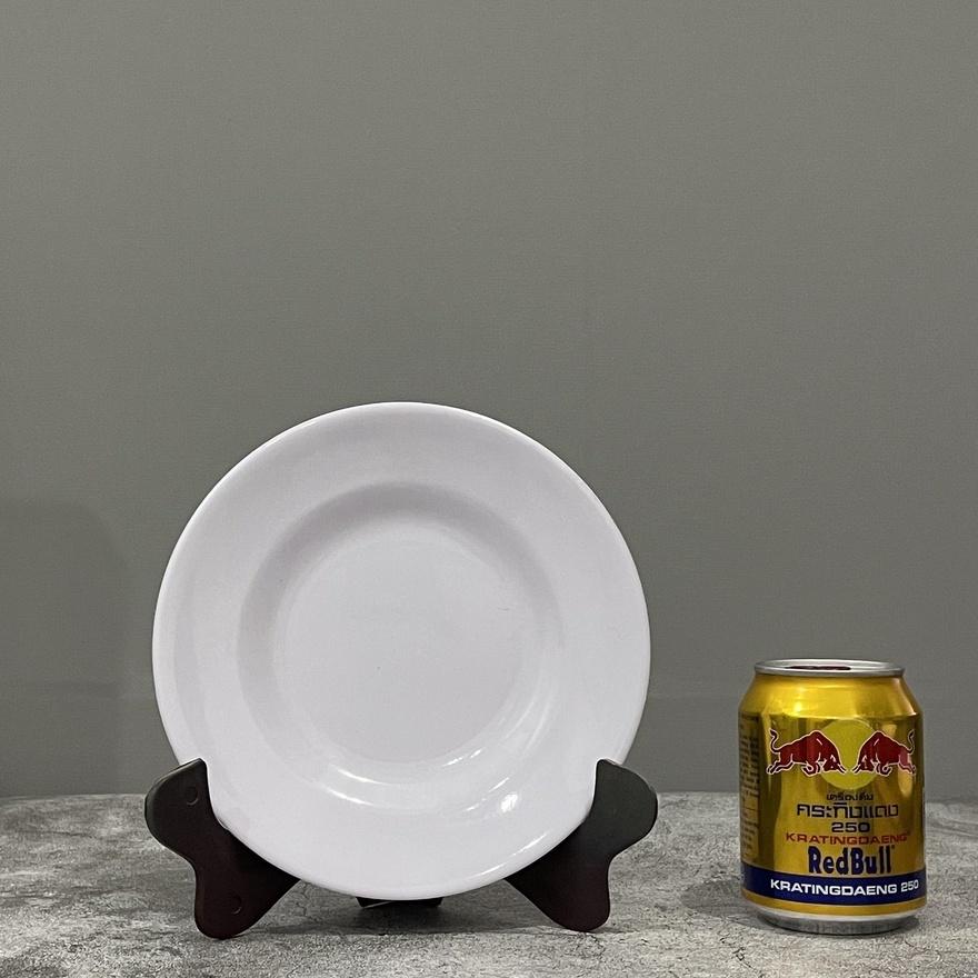 Dĩa tròn cạn 7" 18cm nhựa melamine màu trắng, vàng, xanh, đủ bông, vệ sinh dễ dàng, không nứt vỡ tại gia dụng Du Thủy