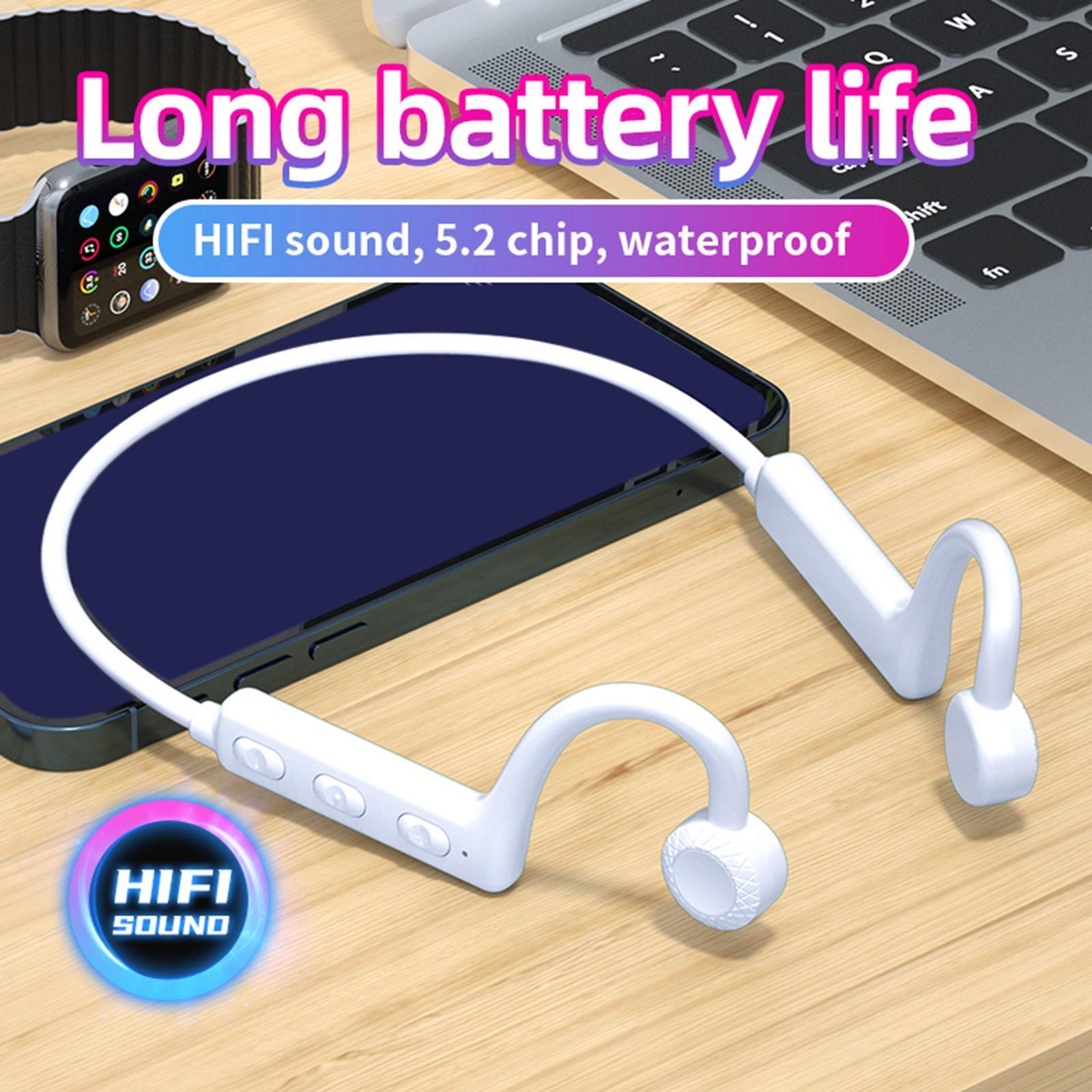 Bone Conduction Headphones, Sweatproof Open Ear Headset for Sports Fitness Hiking