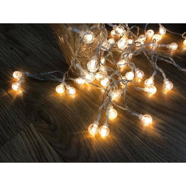 Dây đèn led trang trí Pha Lê trong suốt trang trí màu sáng ấm
