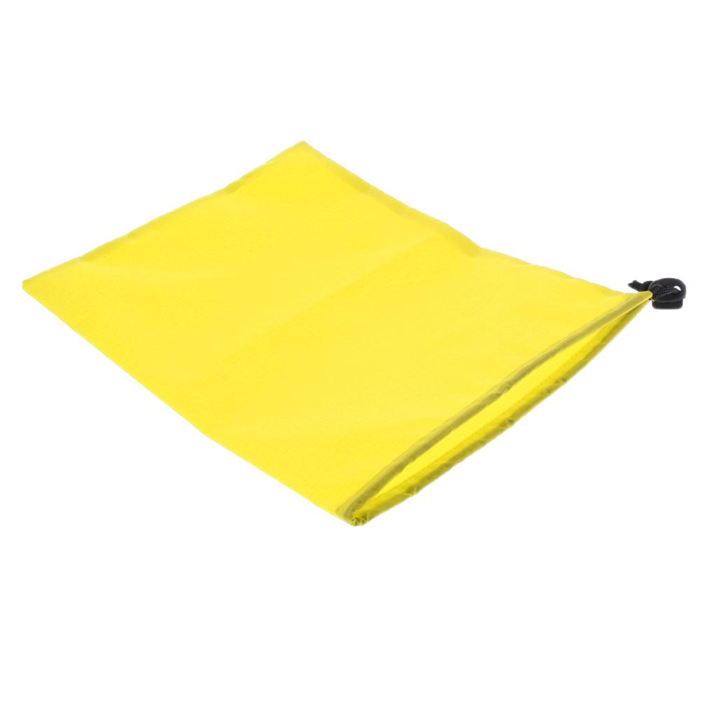 2xWaterproof Drawstring Storage Bag Stuff Bag for Clothes Shoes Yellow