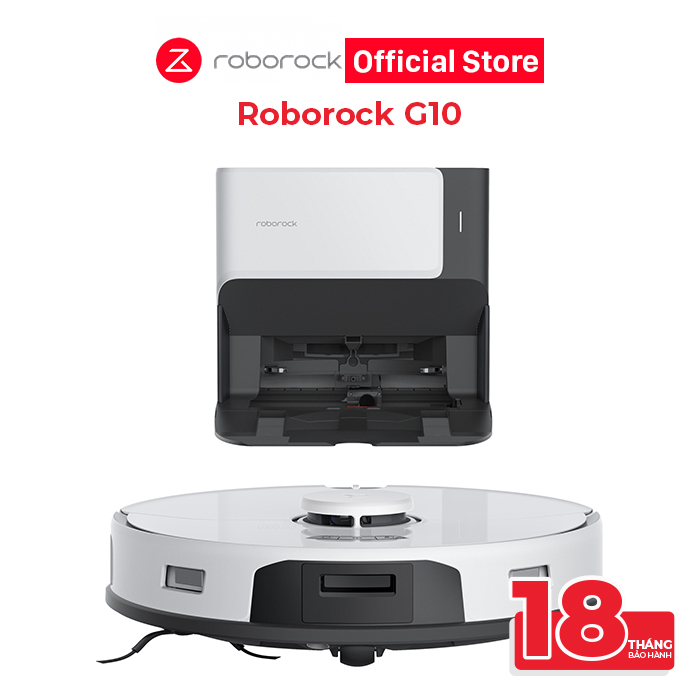 Hàng chính hãng - Robot hút bụi lau nhà Roborock G10 - Tự động giặt giẻ, lau rung bằng sóng âm 3000 lần/phút