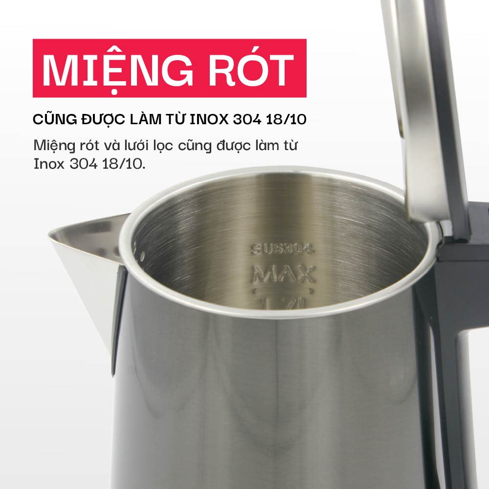 [ Hàng chính hãng] Ấm siêu tốc mini du lịch La gourmet D2606 1200W 0.6L - 359643 (bảo hành 1 năm)