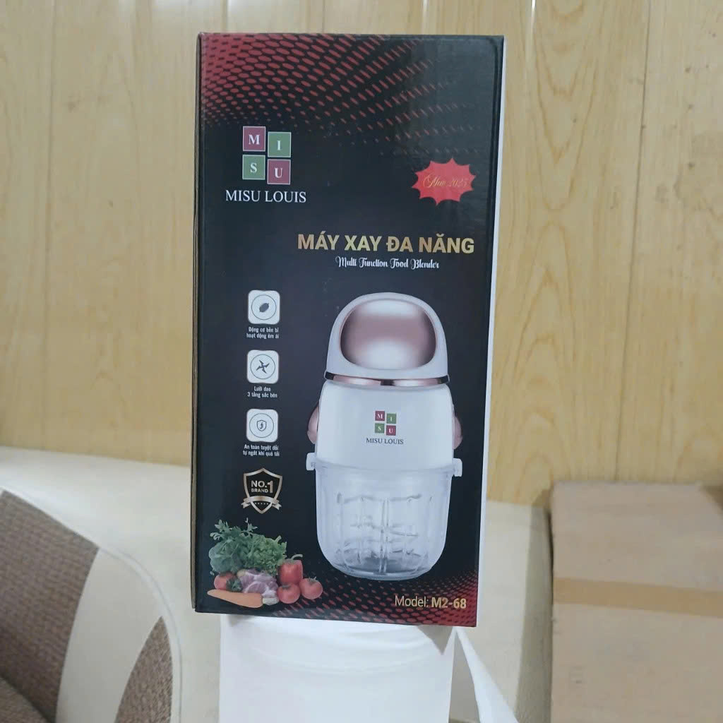 Máy Xay Thịt Đa Năng 300ml Misu Louis – Cối Thủy Tinh, 6 Lưỡi Dao Sắc, Công Suất 200W – Xay Thức Ăn Dặm, Rau Củ, Gia Vị, Tiện Dụng Tại Nhà- HÀNG CHÍNH HÃNG MINIIN