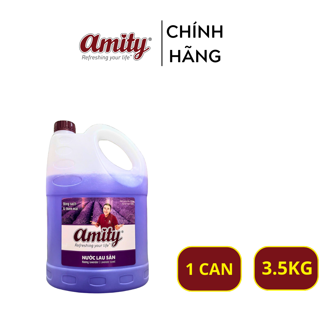 Nước Lau Sàn Amity Can 3.5kg - Làm Sạch Hiệu Quả - Hương Quế &amp; Sả