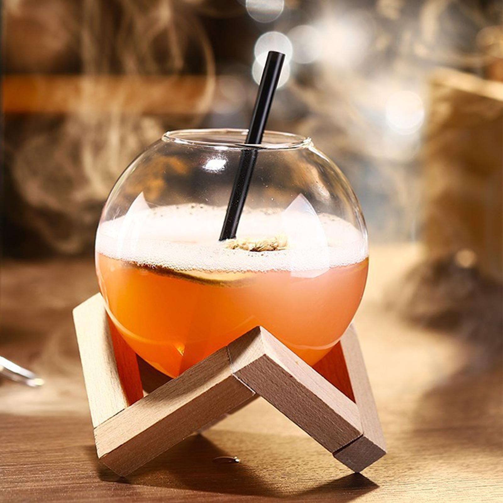Cocktail Glass with Wood Stand Martini Glass for Wedding