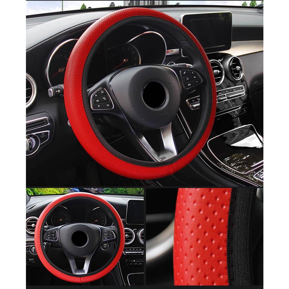 Vỏ bọc vô lăng xe hơi bằng da nhân tạo mềm trang trí DIY cho Ford Focus 2