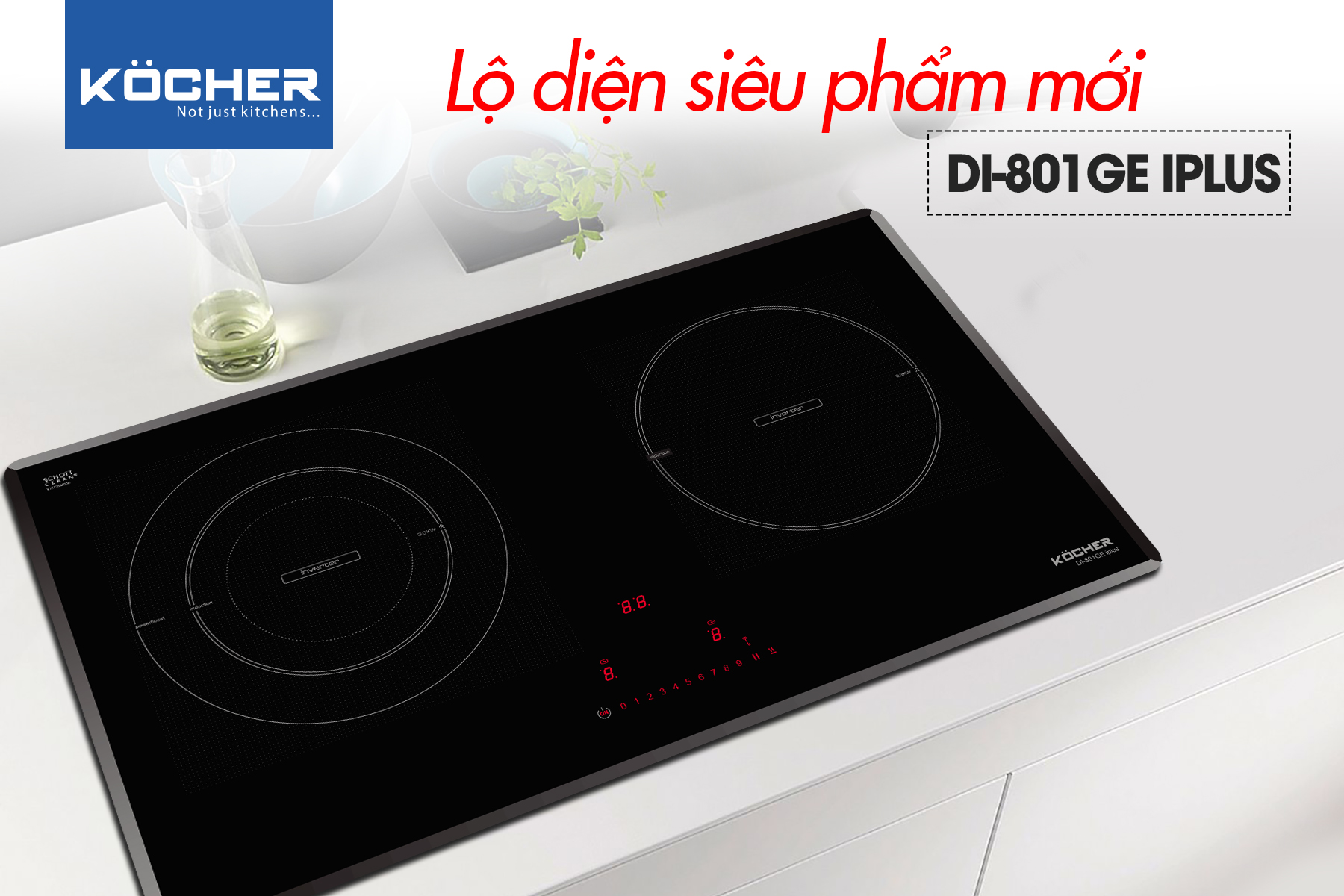 Bếp từ đôi Kocher DI-801GE IPLUS- Hàng Chính Hãng