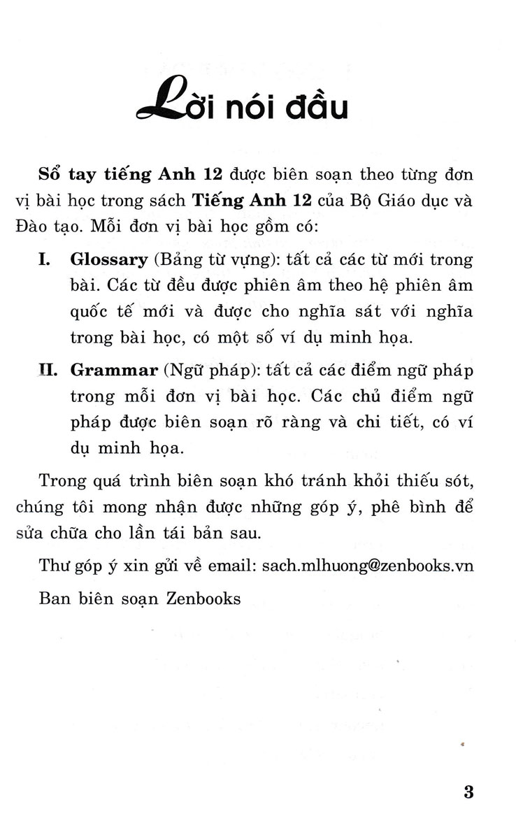 Sổ Tay Tiếng Anh 12 (Mai Lan Hương)  - ZEN