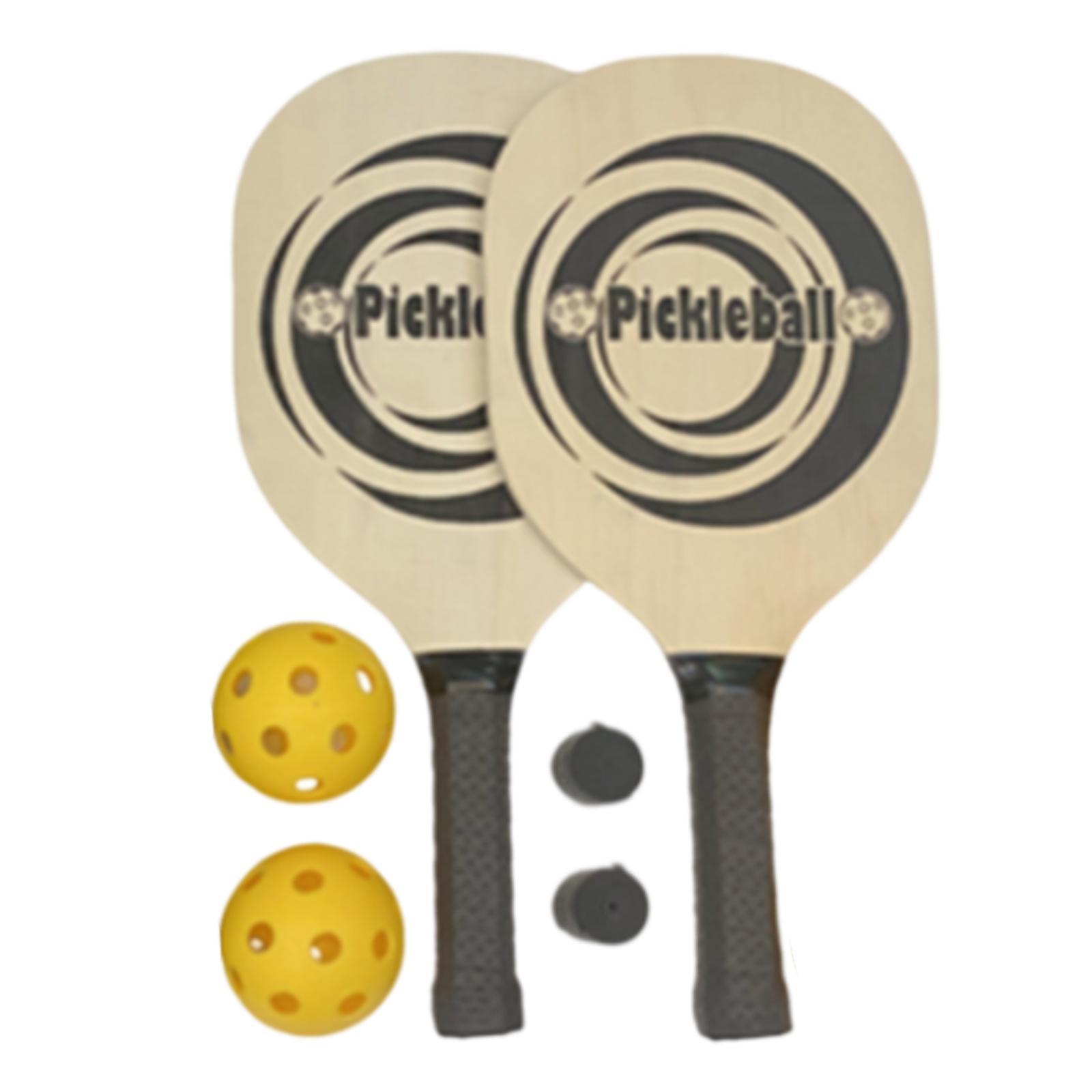 Pickleball Paddles Set 2 Paddles 4 Balls Non Slip Handle 2 Hand Glue 2 Bracers Racquet Pickleball Rackets for Player Beginner Play