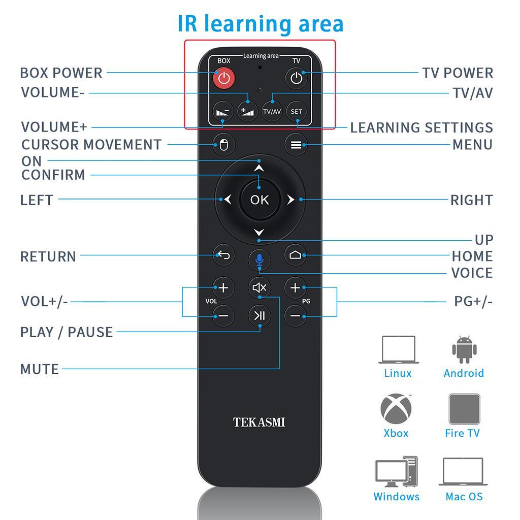 New Bluetooth USB 6 Key IR Keyboard Remote Control For Smart TV
