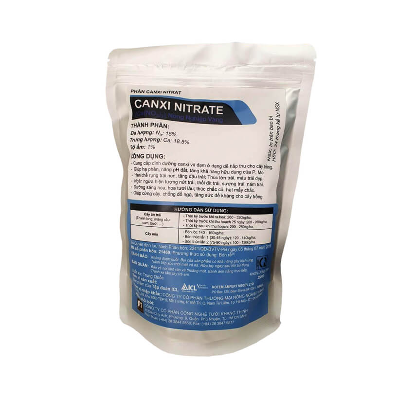 Phân Bón Israel NovAcid Calcium 15.5-0-0 , Hoà Tan 100% Hạn chế rụng trái non, tăng đậu trái và sức đề kháng cho cây trồng
