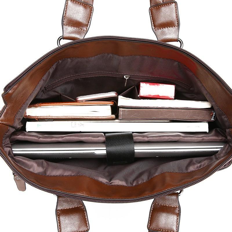Túi xách cặp da bò đựng laptop T05-1 39x30x8cm (Nâu đậm-Nâu sáng-Đen)