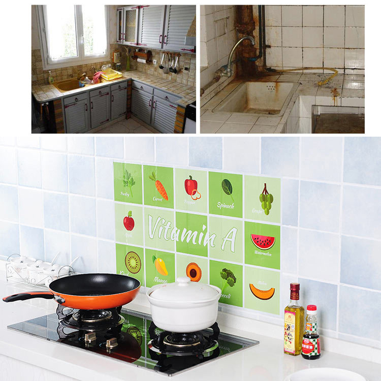 Giấy dán tường chống dầu chịu nhiệt độ cao tự dính chống thấm nước chống cháy dán nhà bếp