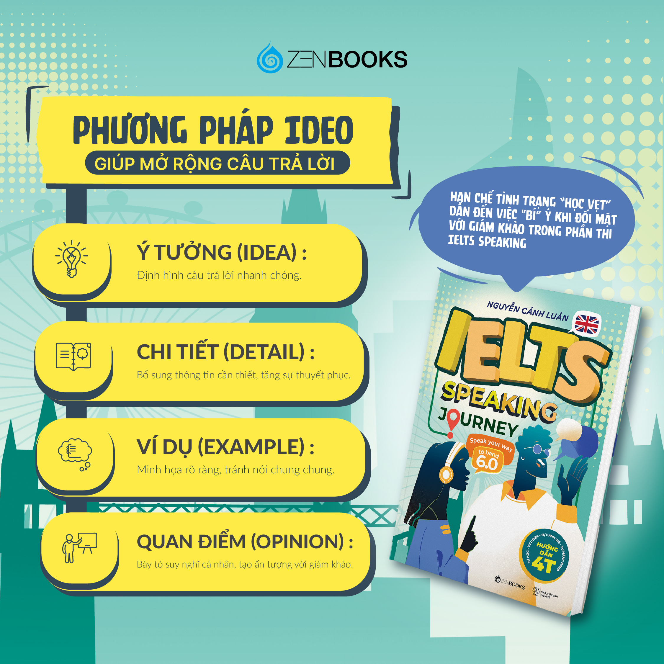 Sách - IELTS Speaking Journey: Lộ Trình Tự Học IELTS Speaking Từ Cơ Bản Đến Band 6.0
