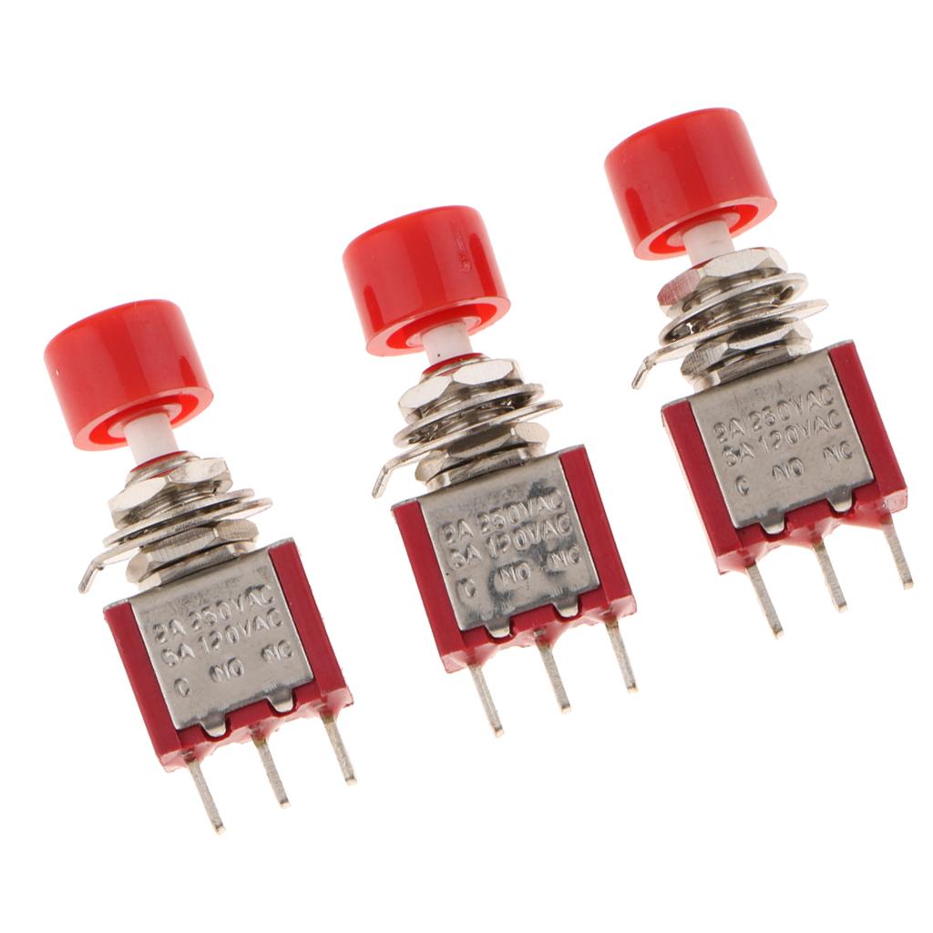 3x AC250V 2A C-NO-NC 2 Position 3 Terminals Toggle Switch w Waterproof Boot
