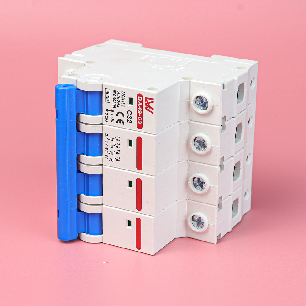 Bộ ngắt mạch Aptomat tự động LW MCB AC 4P 220V 380V Bảo vệ quá tải ngắn mạch