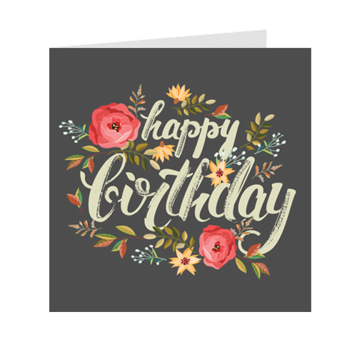 Thiệp sinh nhật Birthday - Thiệp Grey nhỏ 9x9cm - 09BD46