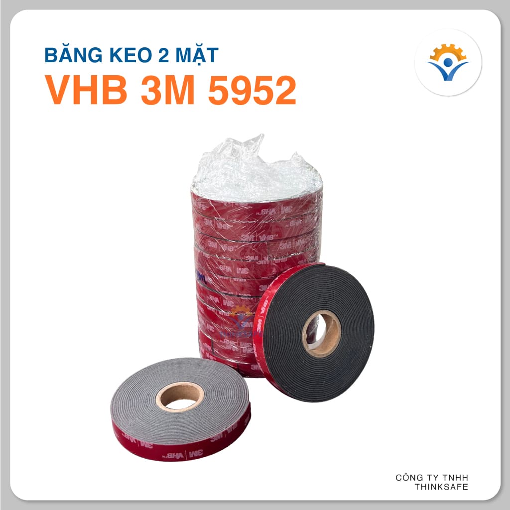 Băng keo hai mặt 3M 5952 VHB dán tường, chịu lực, đàn hồi (cuộn 4.5m) - Thinksafe