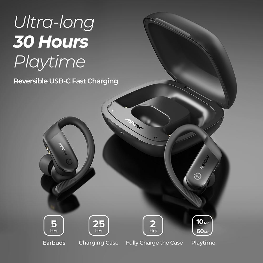 Tai nghe Bluetooth không dây của MPOW Lite Lite với tai nghe Bass Earhook của IPX7 Waterproof 30H