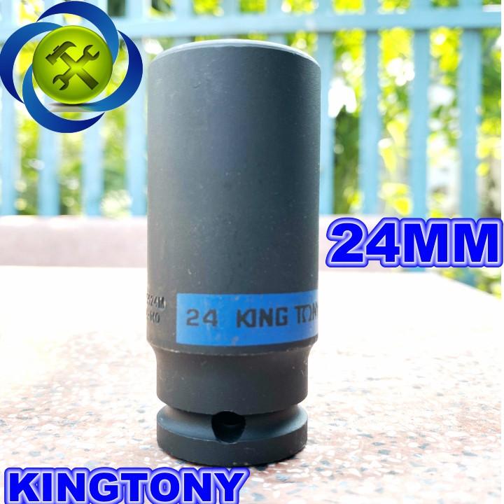 Tuýp đen dài 24mm Kingtony 443524 loại 1/2 6 cạnh dài 80mm