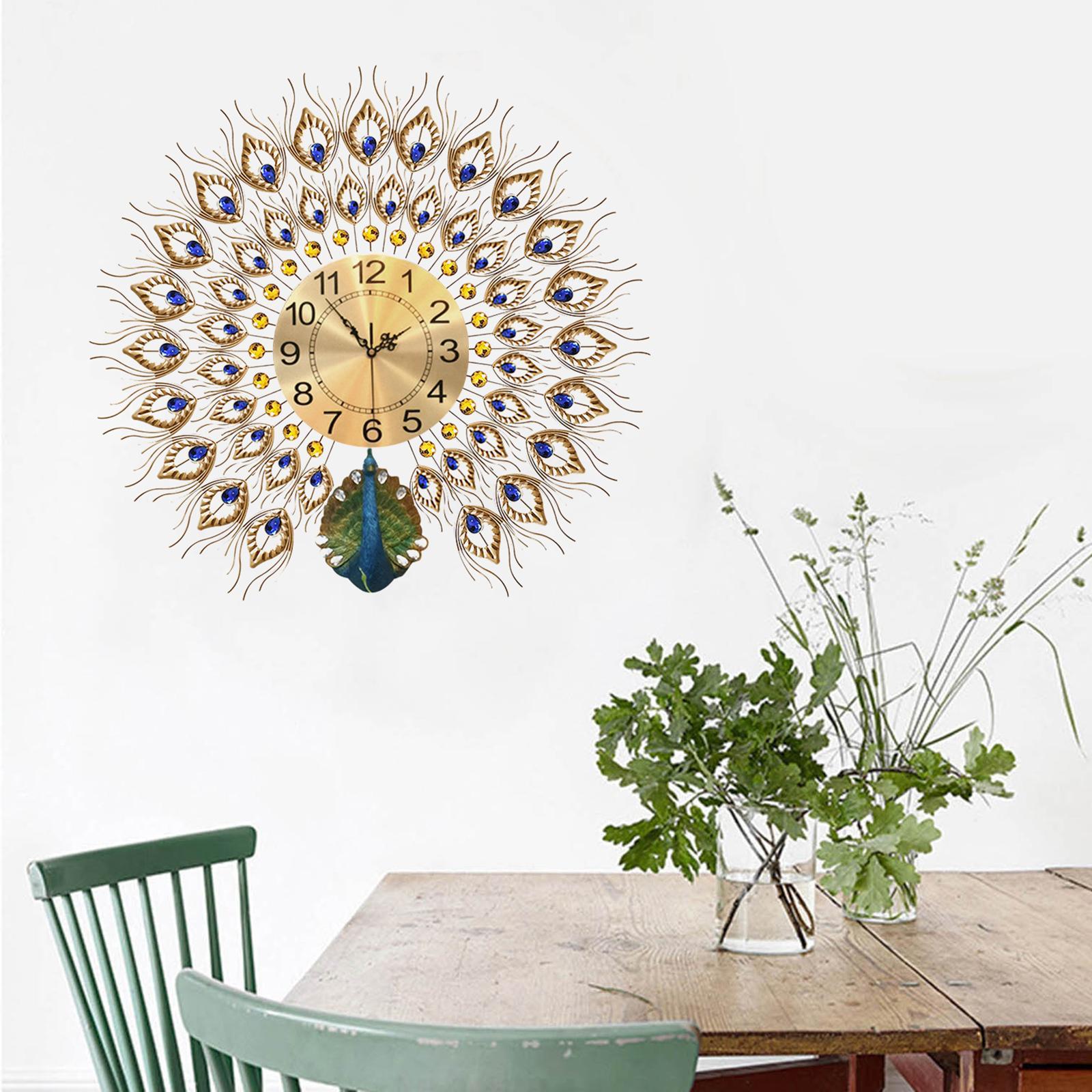 Wall Clock Hanging Clock Modern Metal Watch for Home Decor Indoor Living Room Dining Room