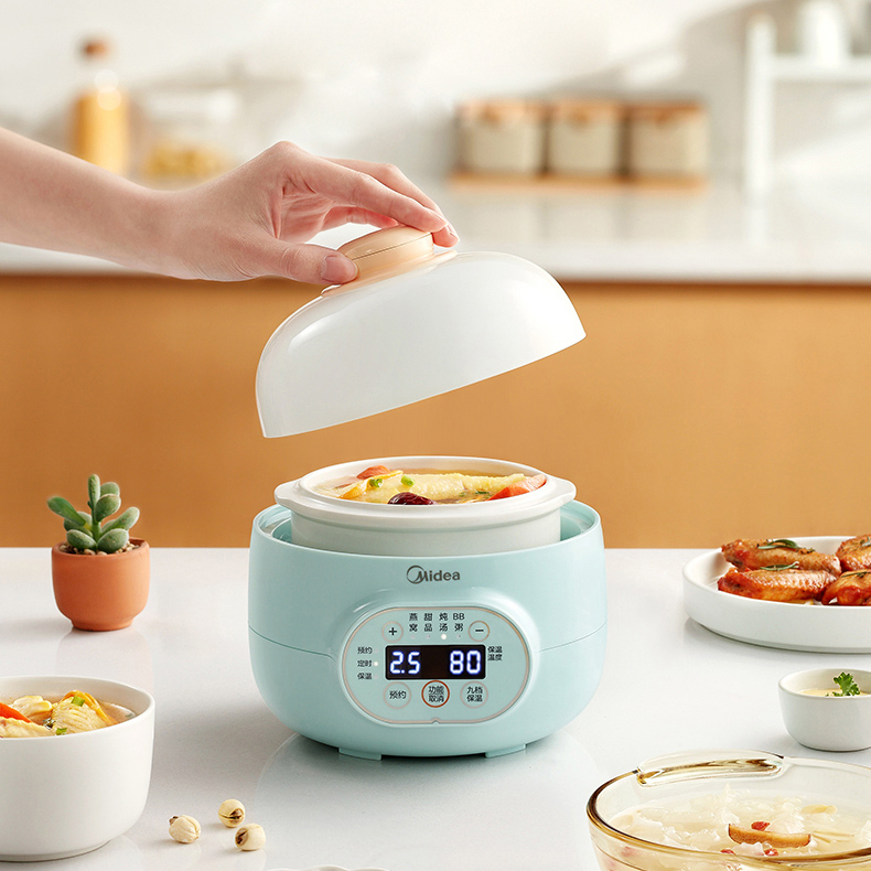 Nồi hầm điện ninh cháo cách thủy nồi chưng yến MIDEA Đi kèm tô sứ cao cấp tiệt trùng bình sữa em bé bằng hơi nước Hàng chính hãng