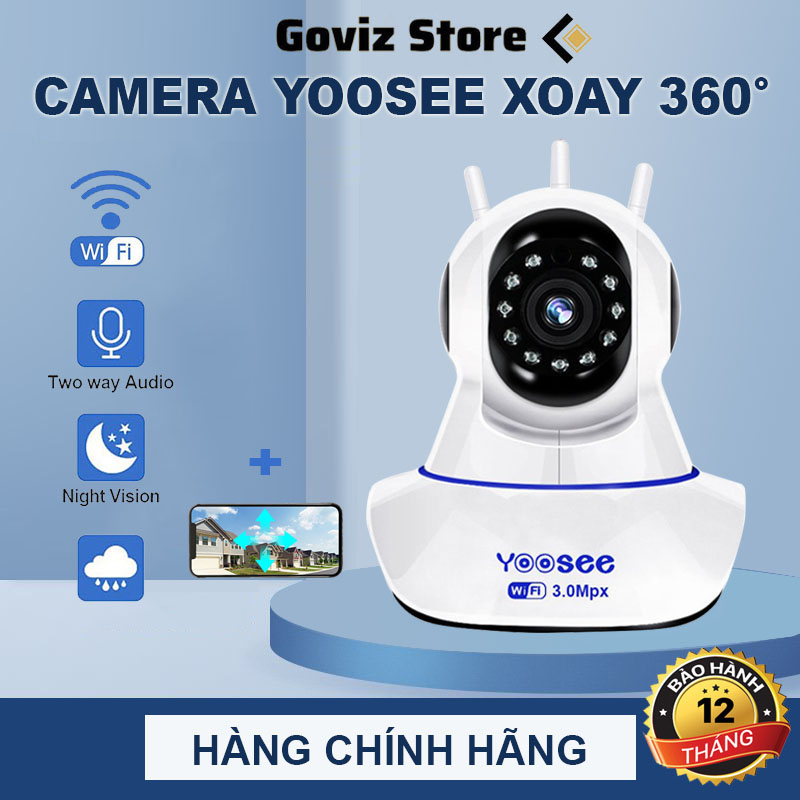 Camera Wifi Trong Nhà Yoosee 3.0 Full HD, 3 Râu, Xoay 360 độ , Đàm Thoại 2 Chiều, Cảm Biến Báo Động – Hàng nhập khẩu