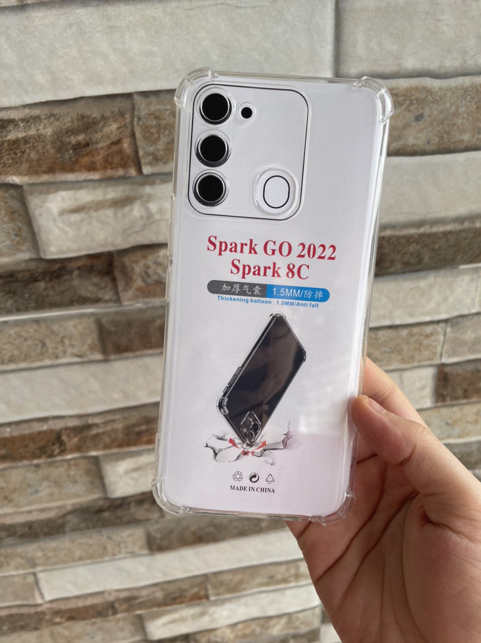 Ốp Lưng cho Tecno Spark Go 2022, Spark 8C Dẻo Trong Suốt Chống Sốc Có Gù Bảo Vệ 4 Góc