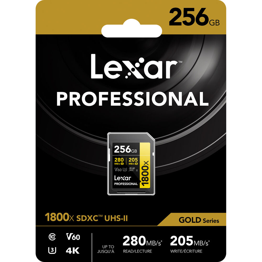 Thẻ nhớ SD Lexar Professional 1800x UHS-II V60 280/210 MB/s (64GB/128GB/256GB) - Hàng chính hãng