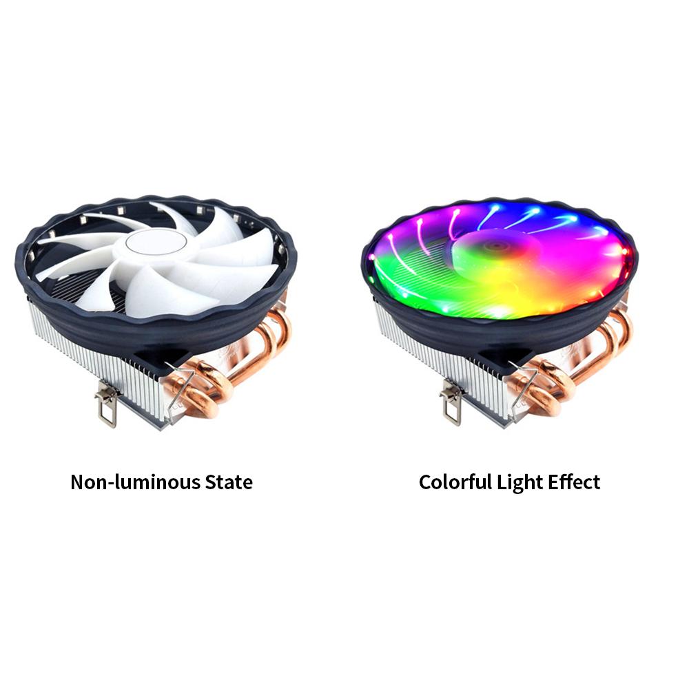 V4 CPU Cooler 4 Copper Heat Pipes 3Pin Colorful Quiet Cooling Fan Replacement for Intel LGA 775/1150/1155/1156/1151/1366