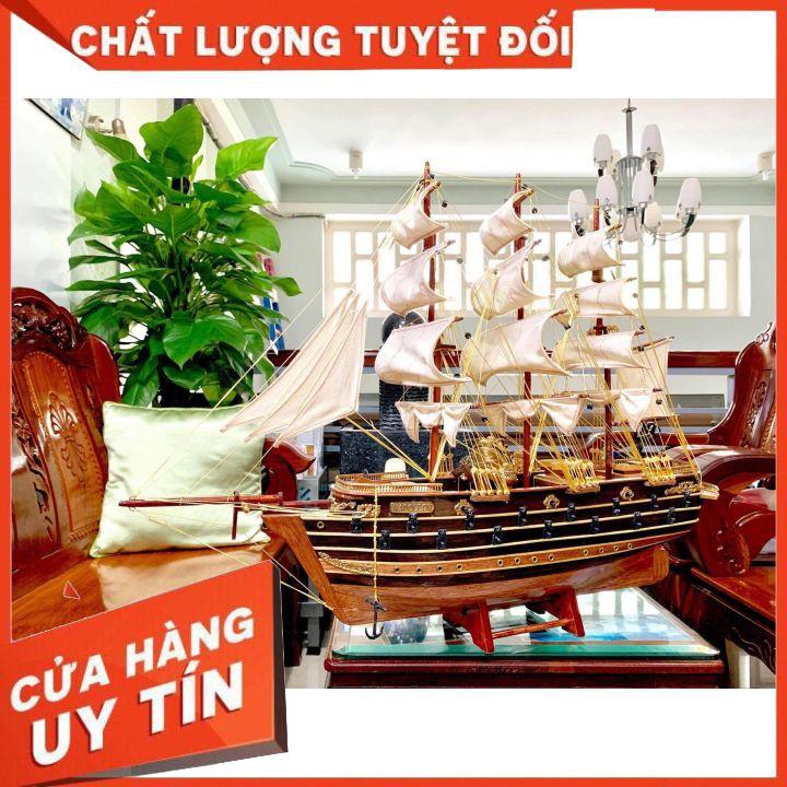 Thuyền Gỗ Thuyền Trang Trí Tàu Chiến Cổ Napoleon Pháp Hàng Xuất Khẩu Dài 80cm Gỗ Còng