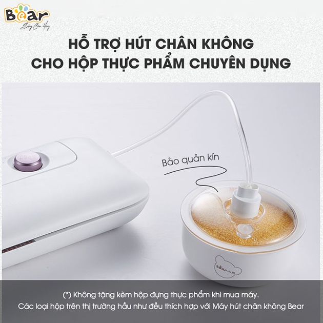 Máy Hút Chân Không Bear VS-B01V1 4 Tính Năng: Hàn Miệng Túi, Cắt Túi, Hút Chân Không Dạng Hộp - Hàng chính hãng