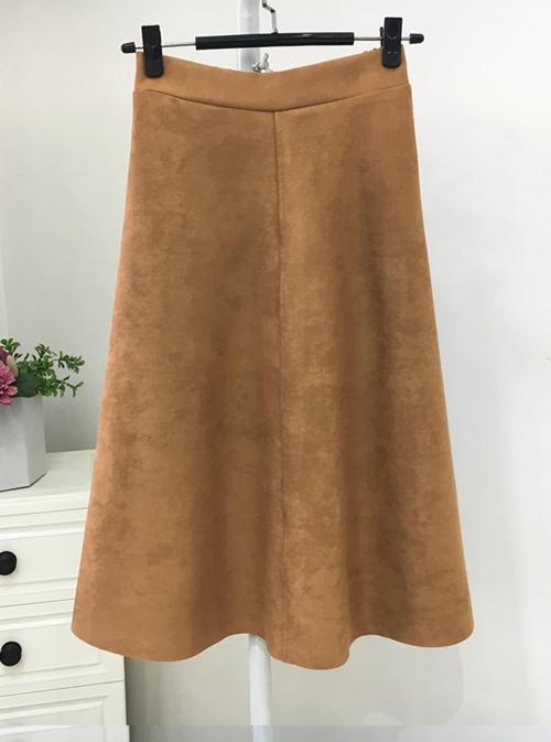 Chân váy chữ A chất liệu da lộn cao cấp Free size mẫu mới