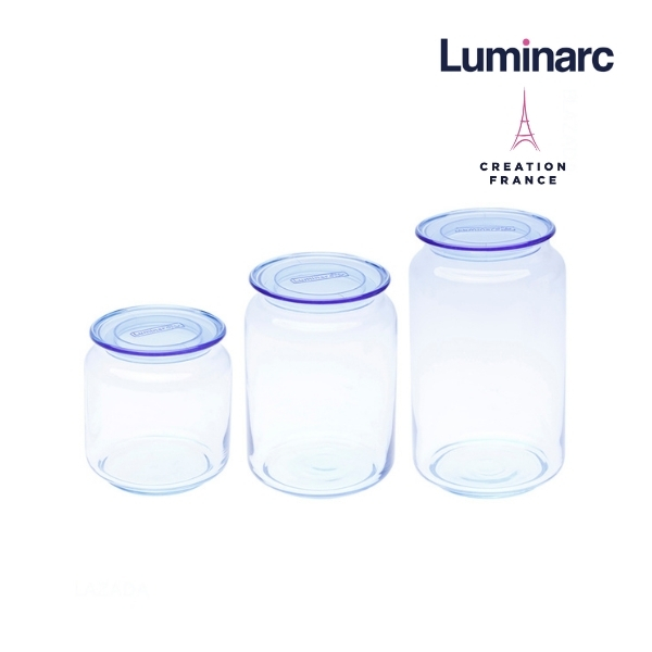 Combo 3 Hũ Thuỷ Tinh Luminarc Rondo Blue 500ml - LUHUJ1848