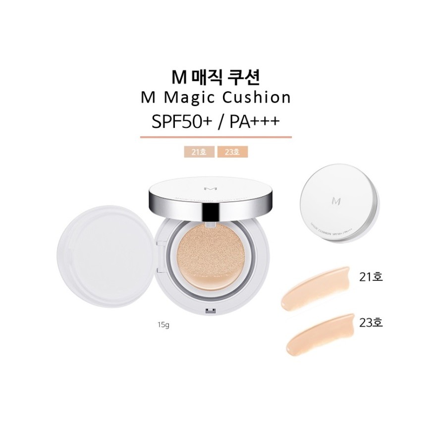 Phấn Nước Missha M Magic Cushion SPF 50+ PA+++ tặng kèm mặt nạ su:m (su:m màu ngẫu nhiên)