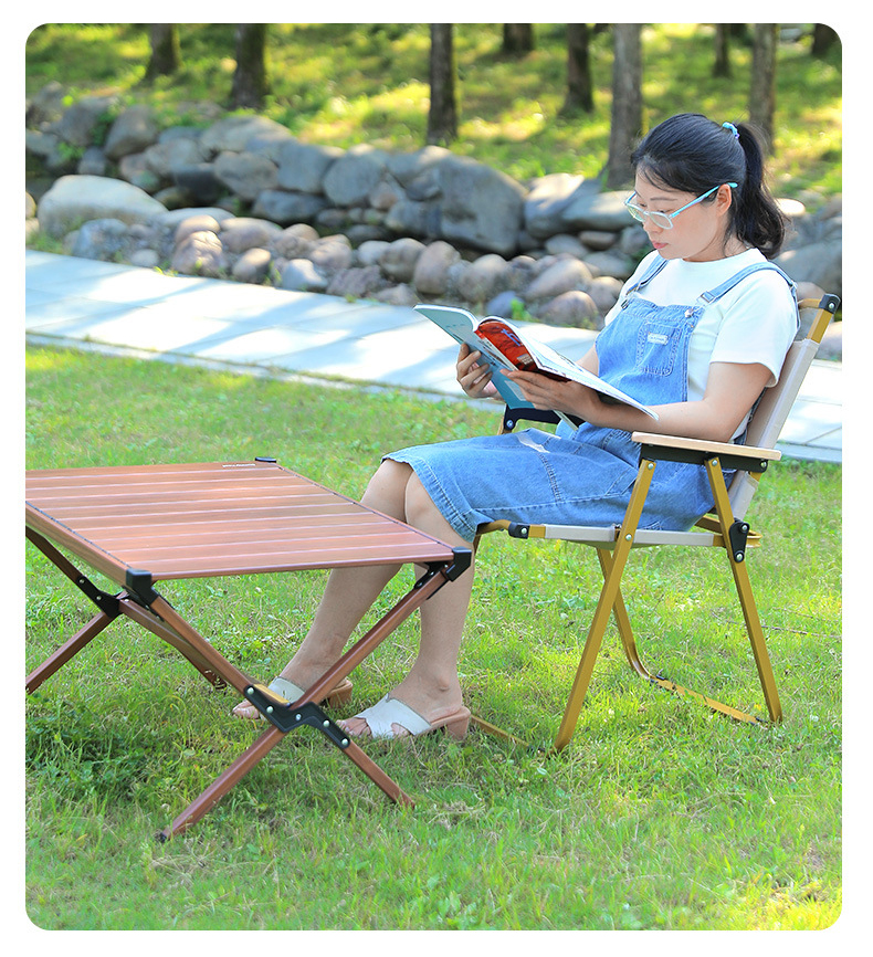 Ghế xếp cắm trại, dã ngoại Camping Picnic khung nhôm vải Oxford có tựa lưng tay vịn tiện dụng