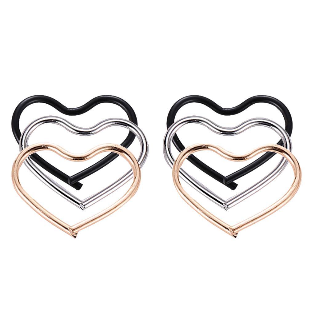 Alloy Ear Stud Rings Heart-Shaped Piercing Body Jewelry Ear Hoop