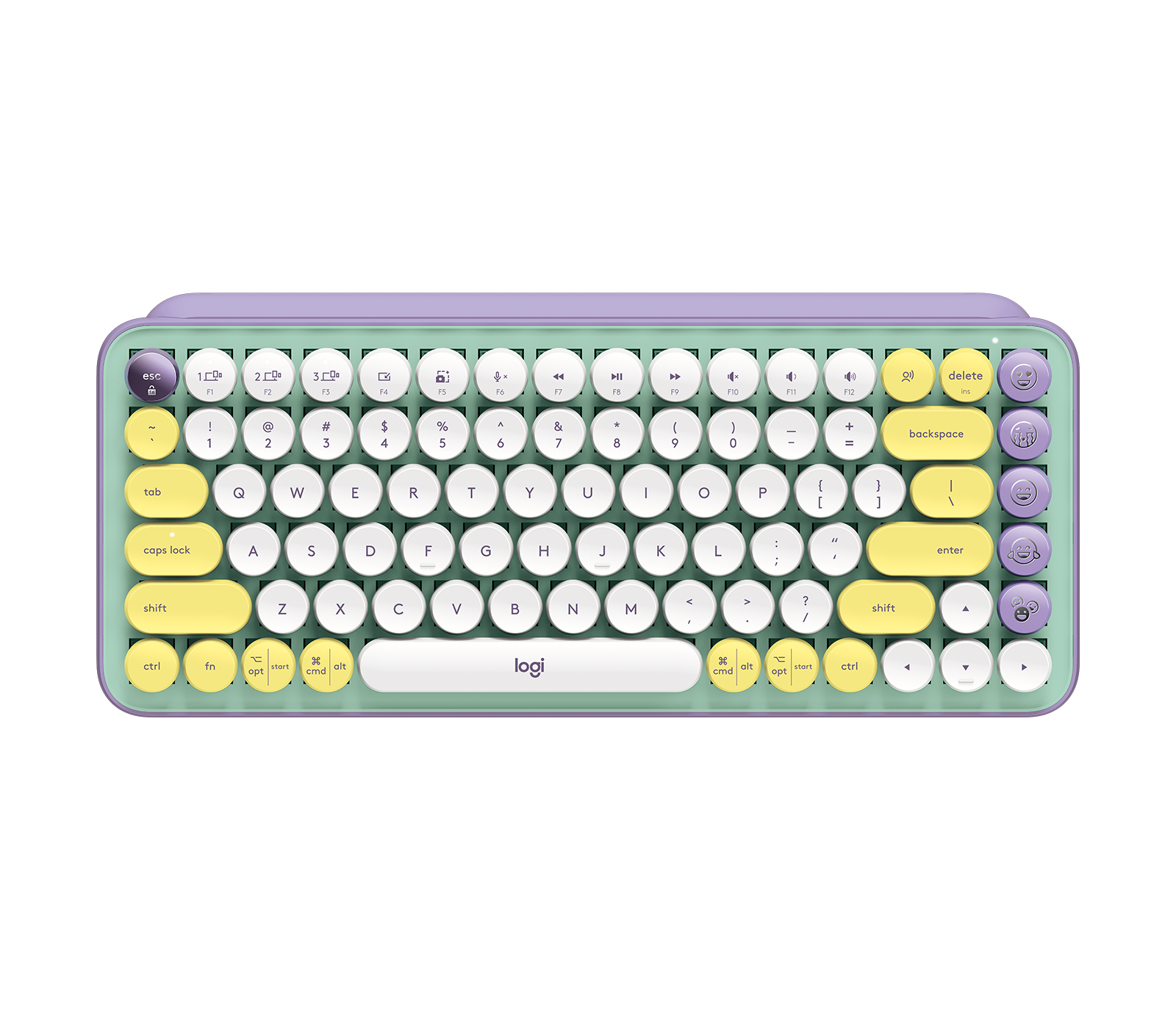 Bàn Phím Cơ Không Dây Bluetooth Usb Logitech Pop Keys - Phím Emoji Có Thể Tùy Chỉnh - Daydream Mint - Hàng Chính Hãng
